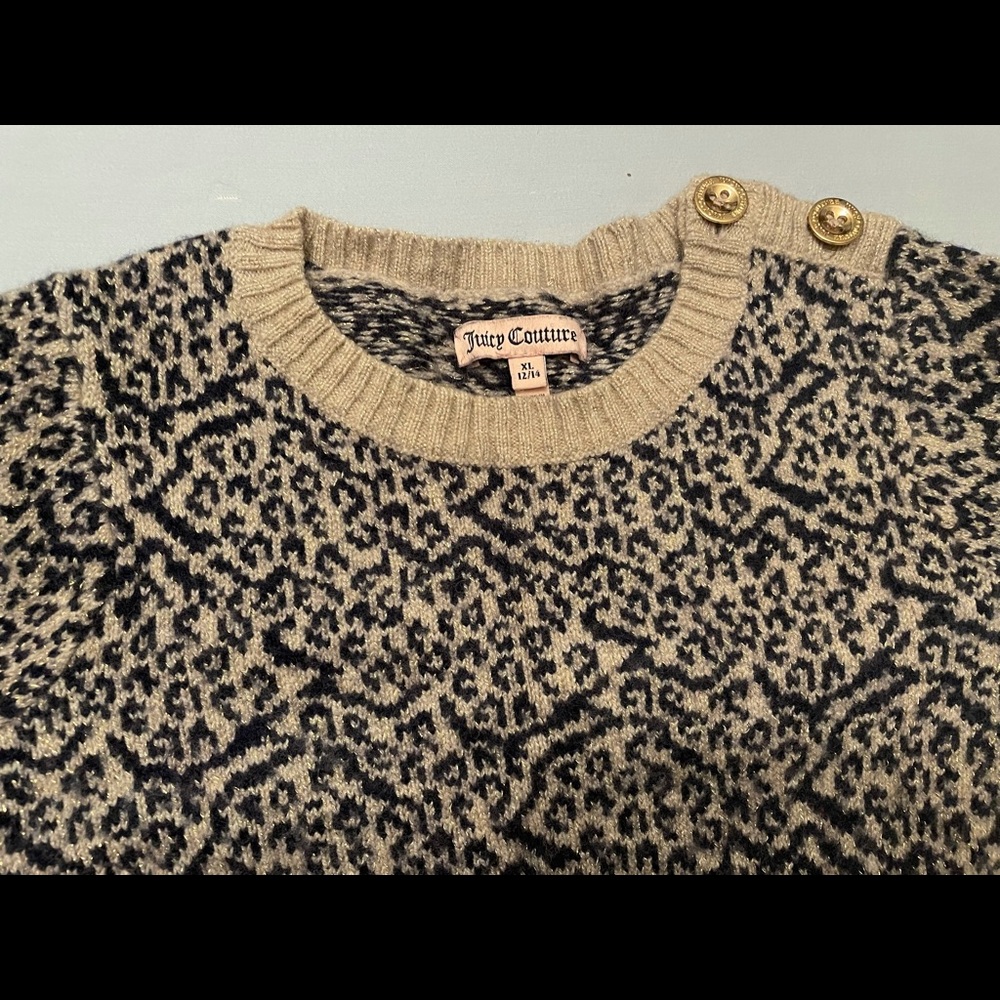 Juicy Couture Girl Leopard Print Sweater Dress, Size XL (12/14)